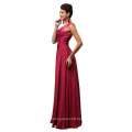 Grace Karin Long A-line Chiffon Sleeveless Women Formal Wine Red Prom Dress abendkleider CL007555-5